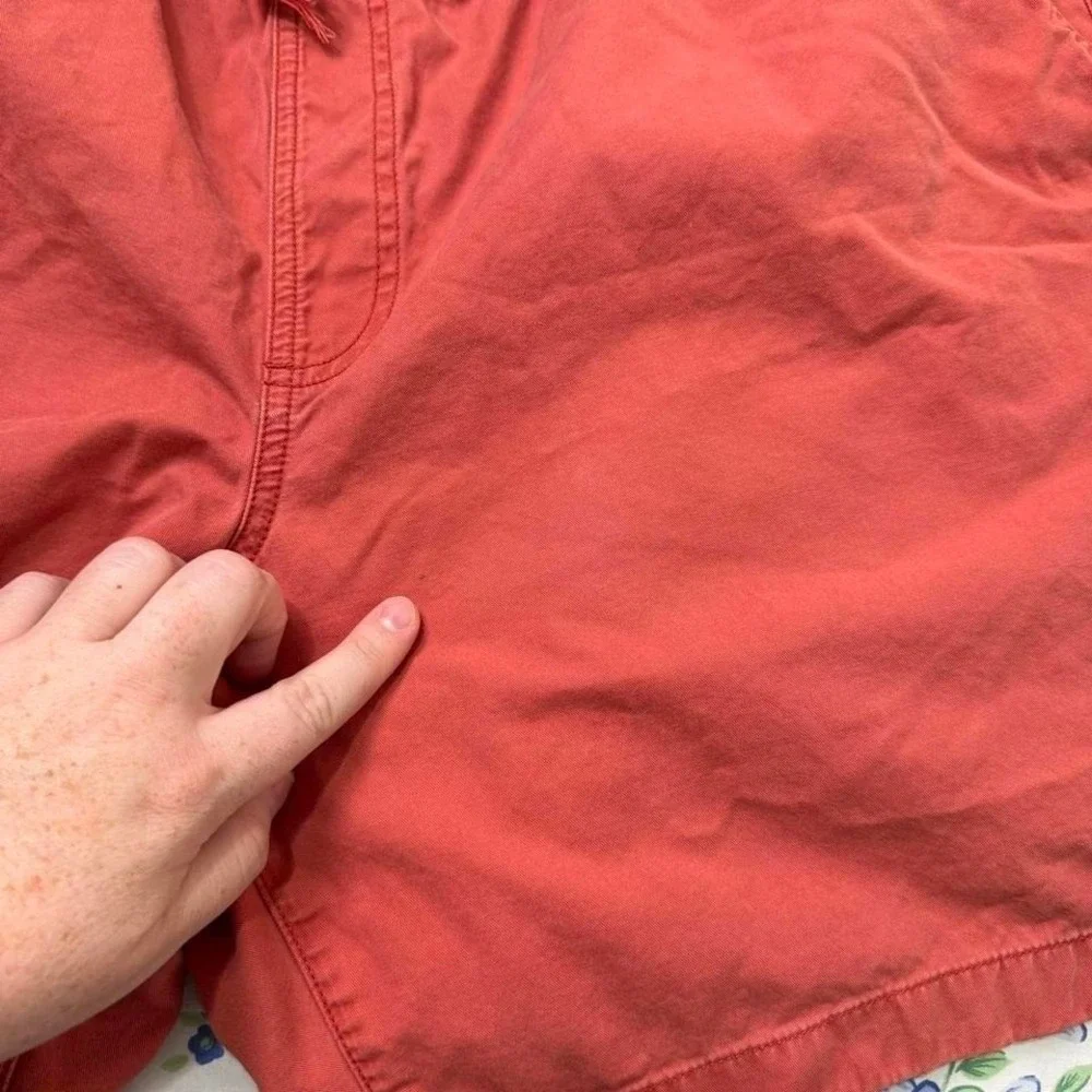 L.L. Bean Cotton Shorts Men's XXL Classic Fit Salmon Drawstring Dad Coastal